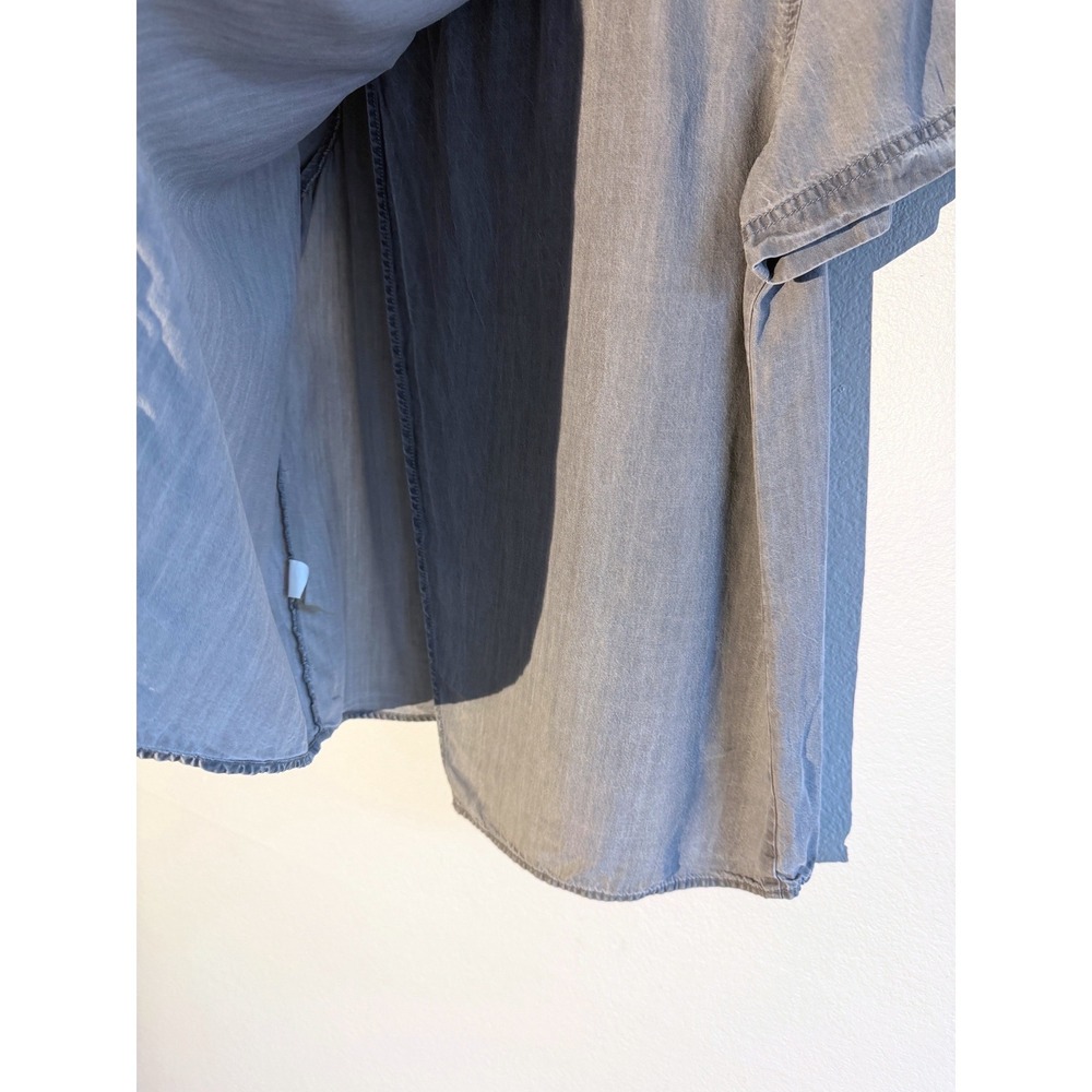 Two by Vince Camuto Grey Tencel Lyocell Split Back Short Sleeve Top Small - Picture 4 of 8